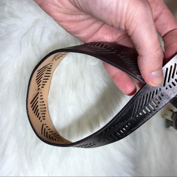 Fossil?Bronze Leather Work Small Western Belt